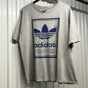 Adidas trefoil Tee Gray and Blue Short Sleeve